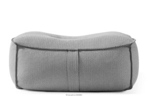 LOVIA, https://konsimo.pl/kolekcja/lovia/ Wygodna pufa ogrodowa tkanina pleciona outdoorowa czarny/biały czarny/biały - zdjęcie