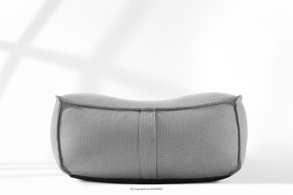 LOVIA Wygodna pufa ogrodowa tkanina pleciona outdoorowa czarny/biały czarny/biały - zdjęcie 1