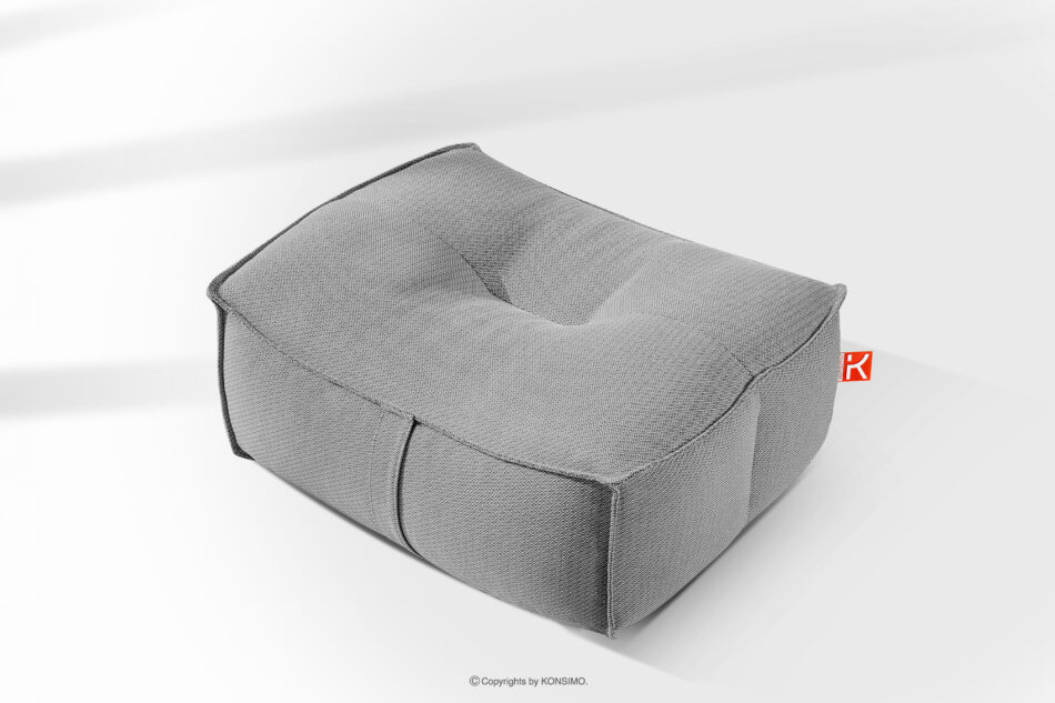 LOVIA Wygodna pufa ogrodowa tkanina pleciona outdoorowa czarny/biały czarny/biały - zdjęcie 10