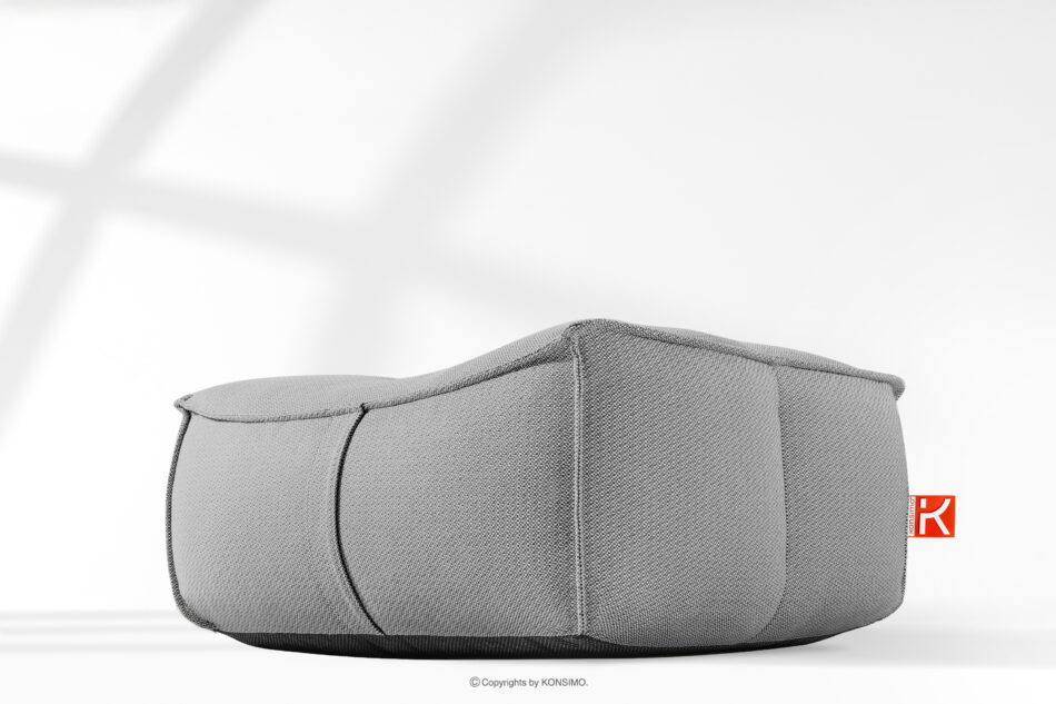 LOVIA Wygodna pufa ogrodowa tkanina pleciona outdoorowa czarny/biały czarny/biały - zdjęcie 11