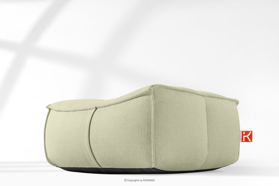 LOVIA Miękka pufa ogrodowa w tkaninie plecionej outdoorowej jasny zielony/biały jasny zielony/biały - zdjęcie 11