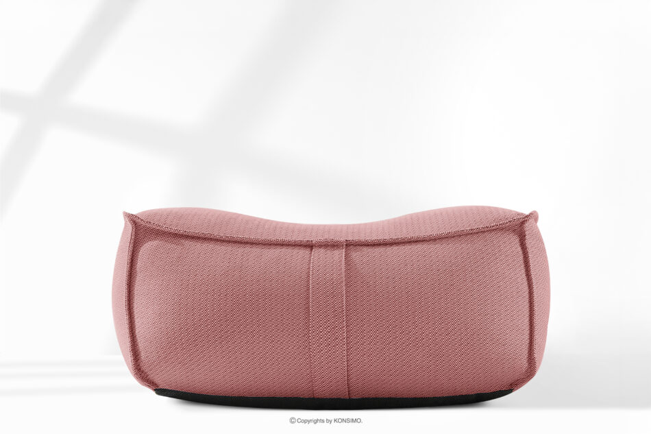 LOVIA Wygodna pufa ogrodowa tkanina pleciona outdoorowa czerwony/biały czerwony/biały - zdjęcie 1