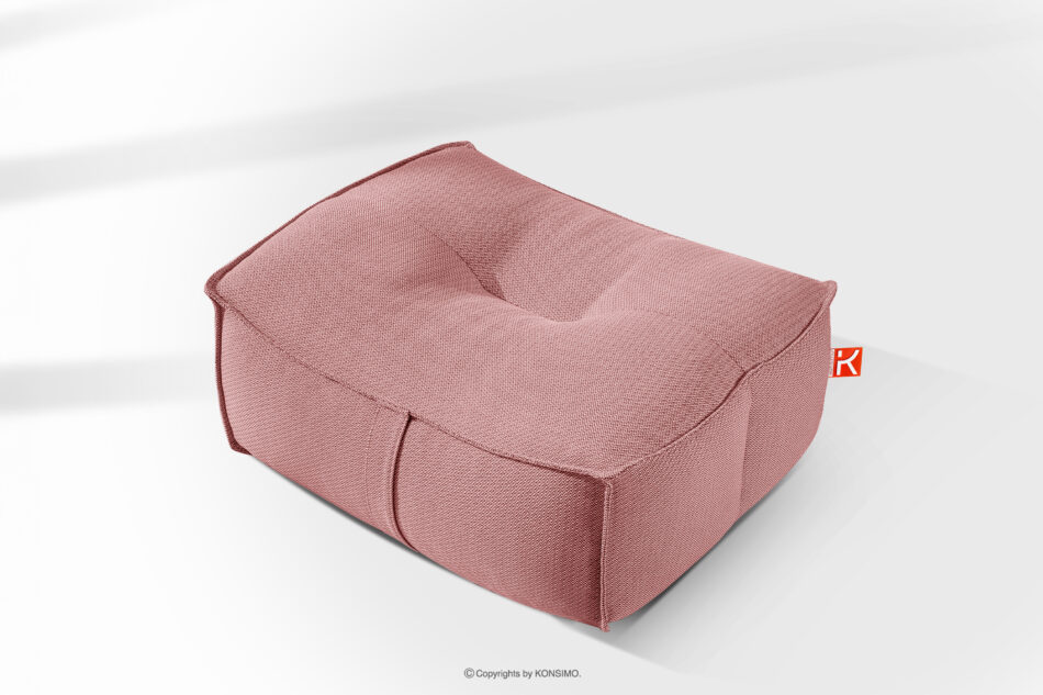 LOVIA Wygodna pufa ogrodowa tkanina pleciona outdoorowa czerwony/biały czerwony/biały - zdjęcie 10