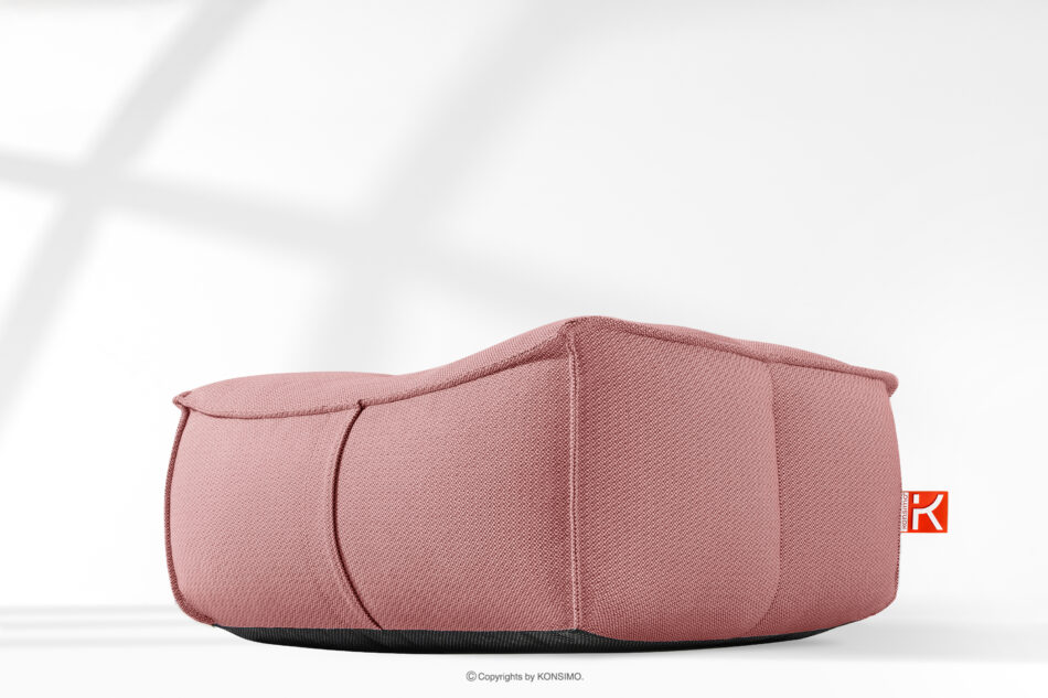 LOVIA Wygodna pufa ogrodowa tkanina pleciona outdoorowa czerwony/biały czerwony/biały - zdjęcie 11