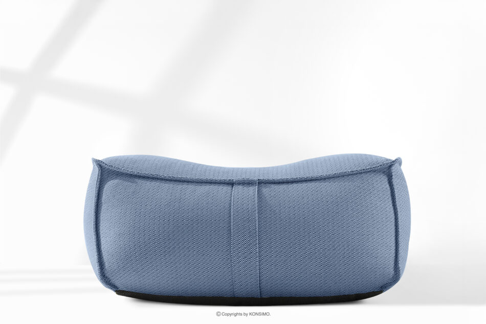 LOVIA Wygodna pufa ogrodowa tkanina pleciona outdoorowa granatowy/biały granatowy/biały - zdjęcie 1