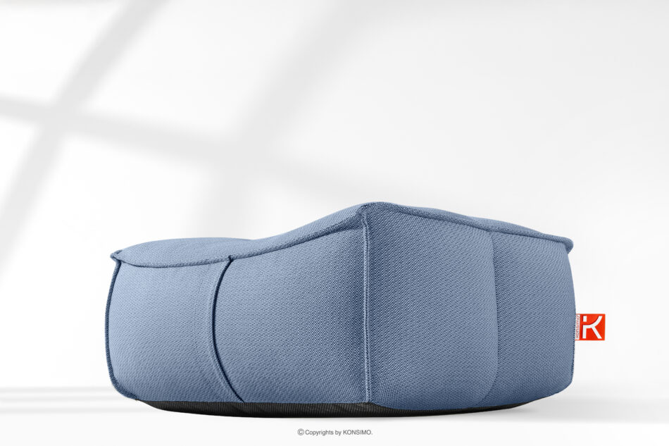 LOVIA Wygodna pufa ogrodowa tkanina pleciona outdoorowa granatowy/biały granatowy/biały - zdjęcie 11