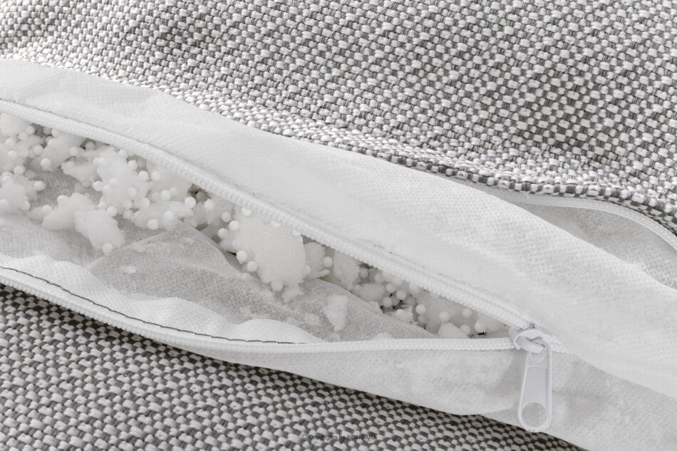 LOVIA Miękki fotel ogrodowy w tkaninie plecionej outdoorowej ciemny szary/biały ciemny szary/biały - zdjęcie 12