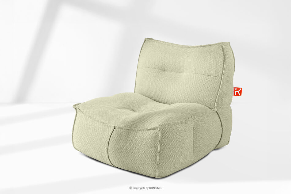 LOVIA Miękki fotel ogrodowy w tkaninie plecionej outdoorowej jasny zielony/biały jasny zielony/biały - zdjęcie 15