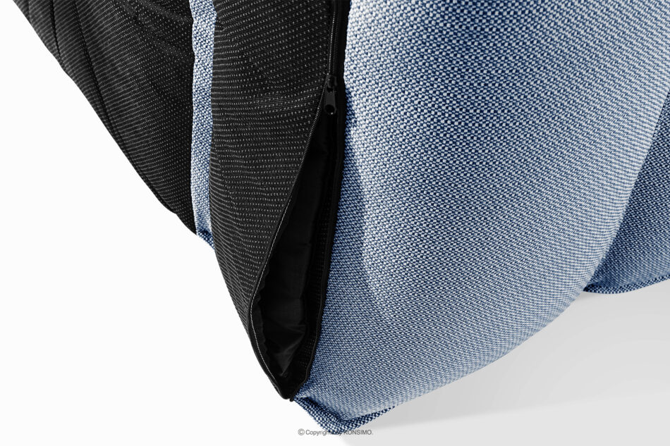 LOVIA Wygodny fotel ogrodowy w tkaninie plecionej outdoorowej granatowy/biały granatowy/biały - zdjęcie 9