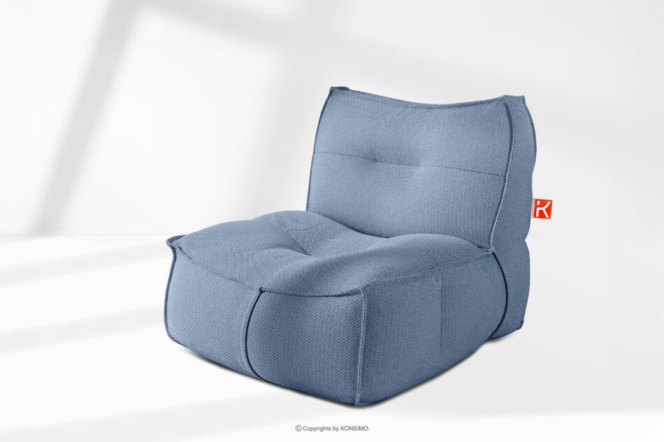 LOVIA Wygodny fotel ogrodowy w tkaninie plecionej outdoorowej granatowy/biały granatowy/biały - zdjęcie 15