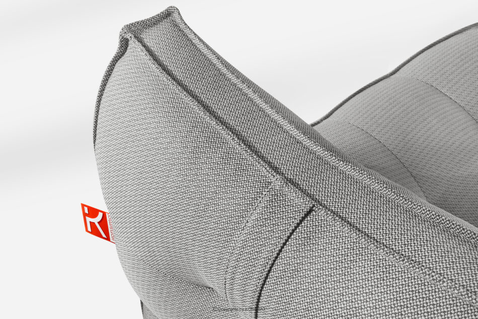 LOVIA Miękka leżanka ogrodowa w tkaninie plecionej outdoorowej ciemny szary/biały ciemny szary/biały - zdjęcie 5