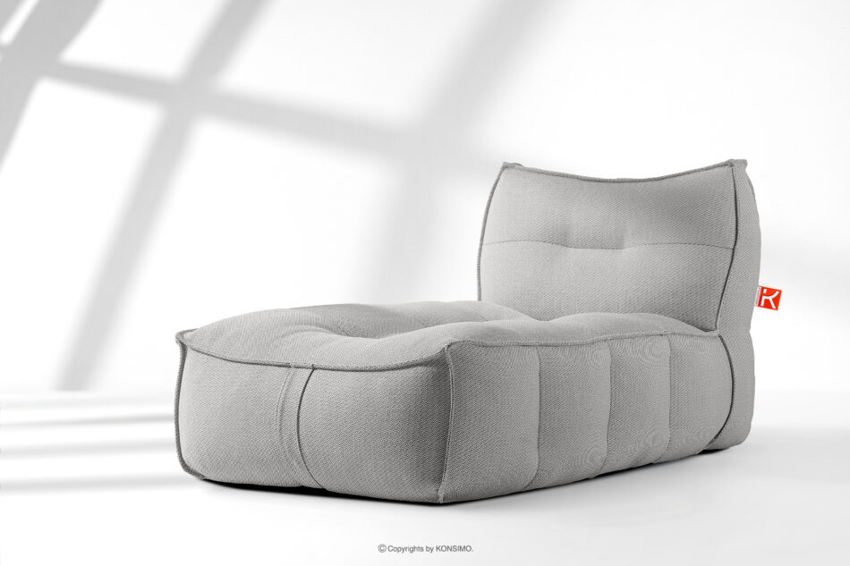 LOVIA Miękka leżanka ogrodowa w tkaninie plecionej outdoorowej ciemny szary/biały ciemny szary/biały - zdjęcie 1