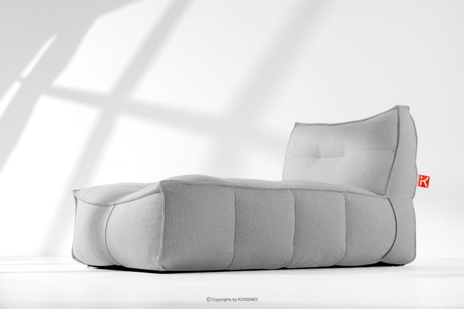 LOVIA Miękka leżanka ogrodowa w tkaninie plecionej outdoorowej ciemny szary/biały ciemny szary/biały - zdjęcie 17