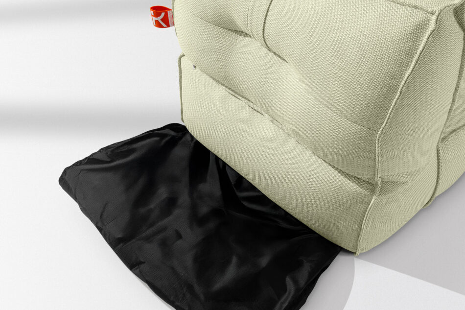 LOVIA Miękka leżanka ogrodowa w tkaninie plecionej outdoorowej jasny zielony/biały jasny zielony/biały - zdjęcie 10