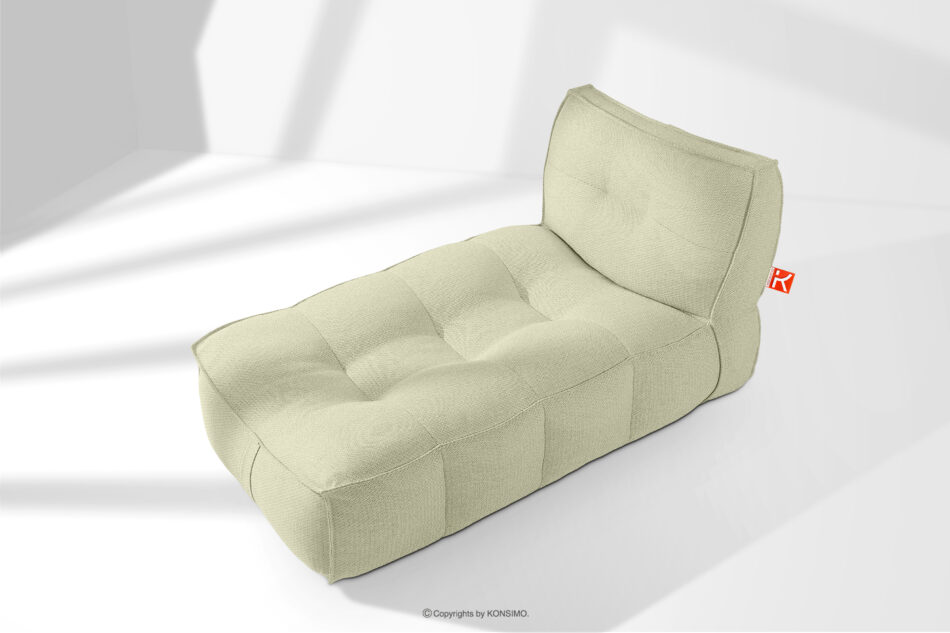 LOVIA Miękka leżanka ogrodowa w tkaninie plecionej outdoorowej jasny zielony/biały jasny zielony/biały - zdjęcie 16