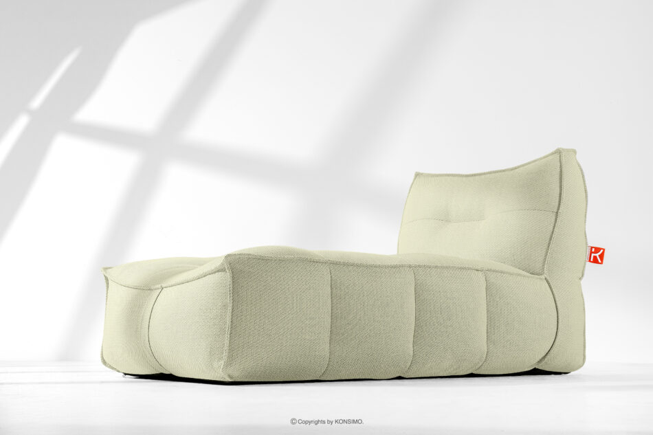 LOVIA Miękka leżanka ogrodowa w tkaninie plecionej outdoorowej jasny zielony/biały jasny zielony/biały - zdjęcie 17