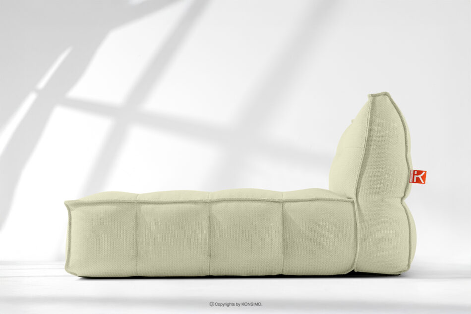 LOVIA Miękka leżanka ogrodowa w tkaninie plecionej outdoorowej jasny zielony/biały jasny zielony/biały - zdjęcie 18