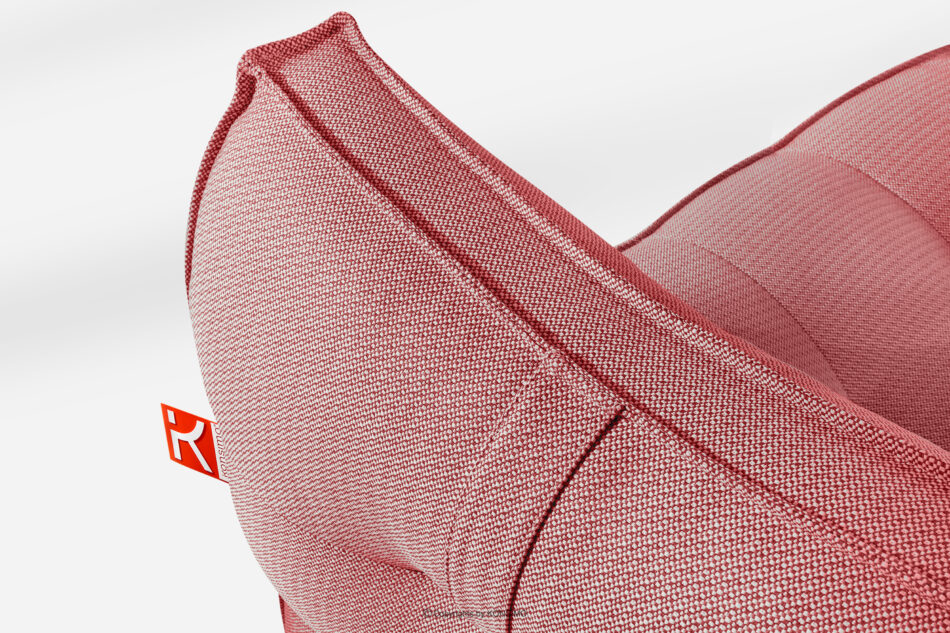 LOVIA Wygodny szezlong ogrodowy w tkaninie plecionej outdoorowej czerwony/biały czerwony/biały - zdjęcie 5