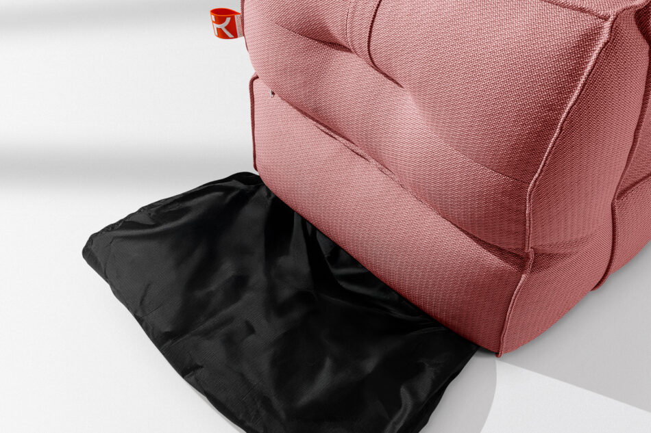 LOVIA Wygodny szezlong ogrodowy w tkaninie plecionej outdoorowej czerwony/biały czerwony/biały - zdjęcie 10