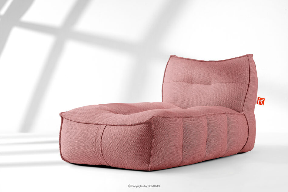 LOVIA Wygodny szezlong ogrodowy w tkaninie plecionej outdoorowej czerwony/biały czerwony/biały - zdjęcie 1