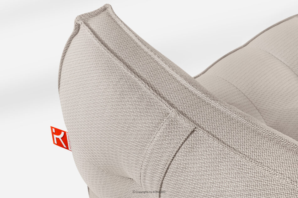 LOVIA Miękka leżanka ogrodowa w tkaninie plecionej outdoorowej ciemny beżowy/biały ciemny beżowy/biały - zdjęcie 5