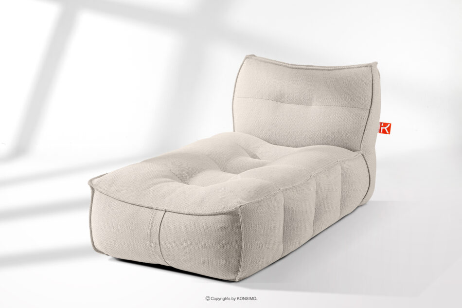 LOVIA Miękka leżanka ogrodowa w tkaninie plecionej outdoorowej ciemny beżowy/biały ciemny beżowy/biały - zdjęcie 15