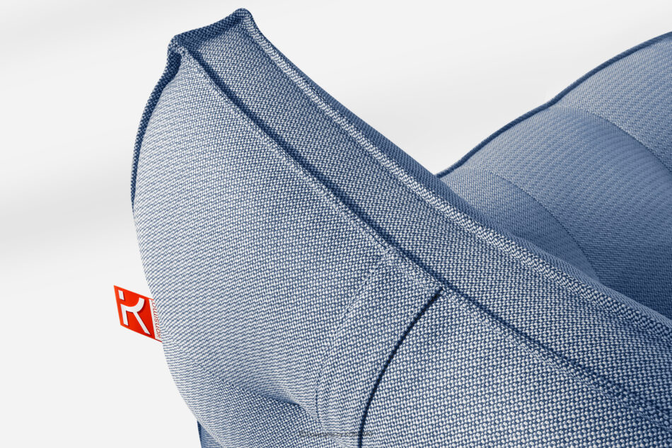 LOVIA Wygodny szezlong ogrodowy w tkaninie plecionej outdoorowej granatowy/biały granatowy/biały - zdjęcie 5