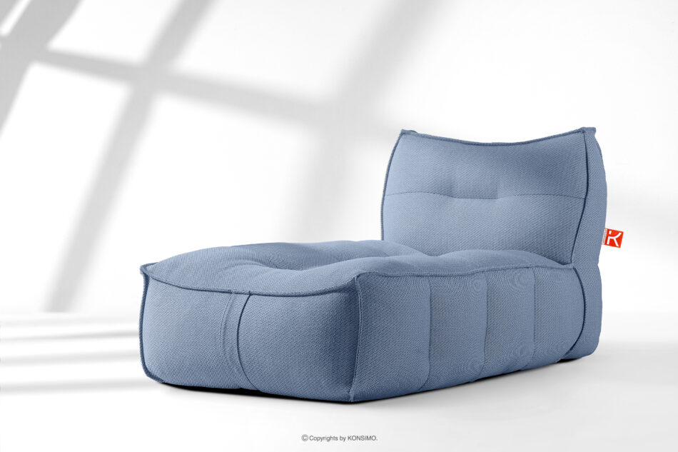 LOVIA Wygodny szezlong ogrodowy w tkaninie plecionej outdoorowej granatowy/biały granatowy/biały - zdjęcie 1