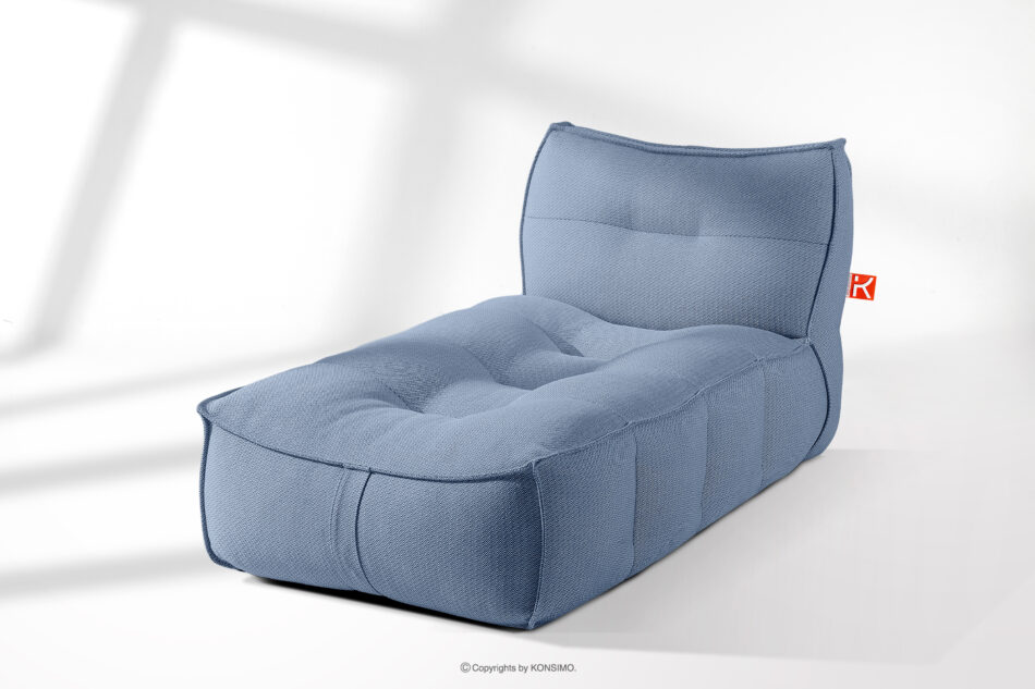 LOVIA Wygodny szezlong ogrodowy w tkaninie plecionej outdoorowej granatowy/biały granatowy/biały - zdjęcie 15