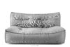 Wygodna sofa ogrodowa w tkaninie plecionej outdoorowej czarny/biały