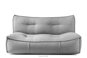 LOVIA, https://konsimo.pl/kolekcja/lovia/ Wygodna sofa ogrodowa w tkaninie plecionej outdoorowej czarny/biały czarny/biały - zdjęcie