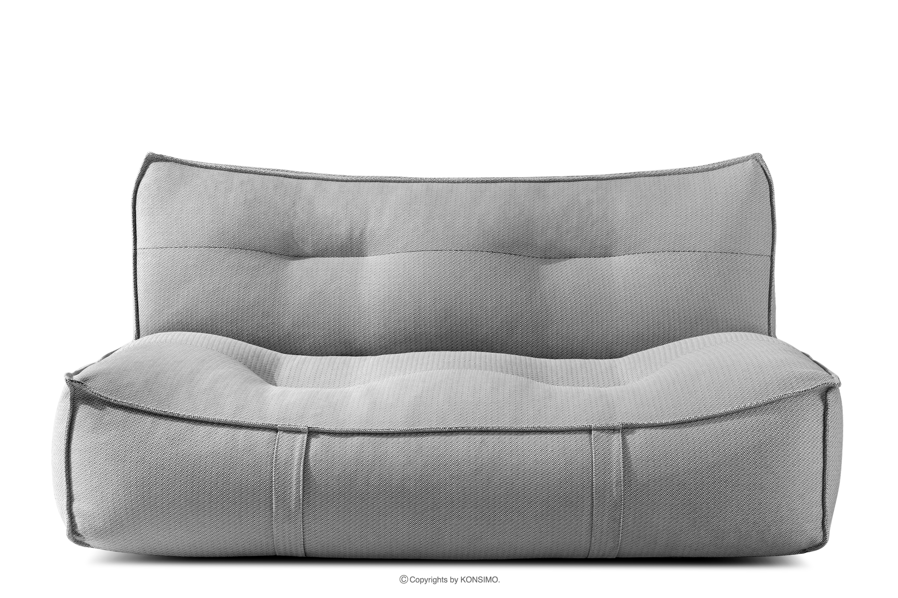 Wygodna sofa ogrodowa w tkaninie plecionej outdoorowej czarny/biały LOVIA