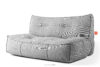 LOVIA Wygodna sofa ogrodowa w tkaninie plecionej outdoorowej czarny/biały czarny/biały - zdjęcie 4