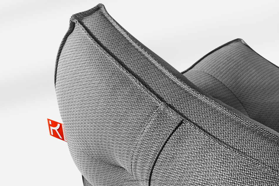 LOVIA Wygodna sofa ogrodowa w tkaninie plecionej outdoorowej czarny/biały czarny/biały - zdjęcie 5