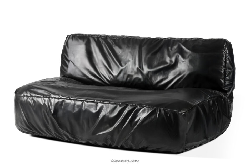 LOVIA Wygodna sofa ogrodowa w tkaninie plecionej outdoorowej czarny/biały czarny/biały - zdjęcie 14