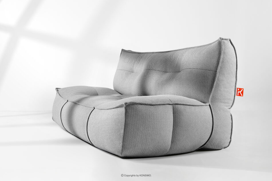 LOVIA Wygodna sofa ogrodowa w tkaninie plecionej outdoorowej czarny/biały czarny/biały - zdjęcie 15