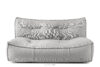 Miękka sofa ogrodowa w tkaninie plecionej outdoorowej ciemny szary/biały