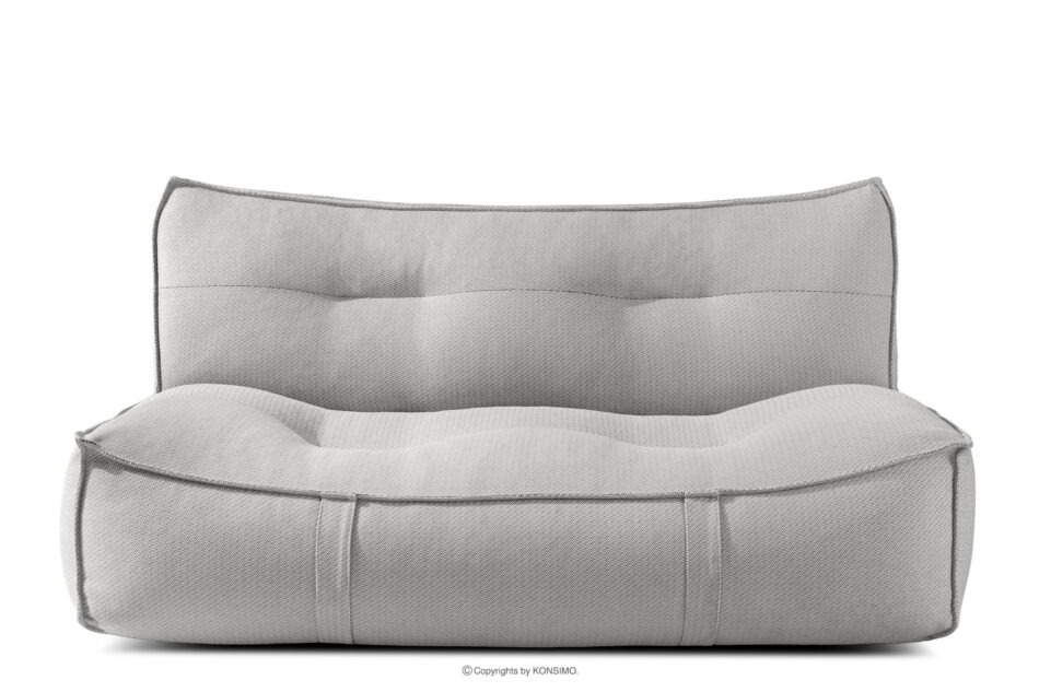 LOVIA Miękka sofa ogrodowa w tkaninie plecionej outdoorowej ciemny szary/biały ciemny szary/biały - zdjęcie 0