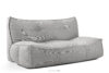 LOVIA Miękka sofa ogrodowa w tkaninie plecionej outdoorowej ciemny szary/biały ciemny szary/biały - zdjęcie 3