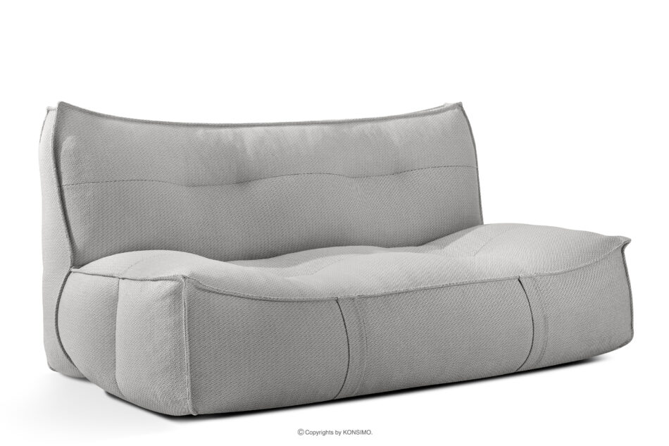 LOVIA Miękka sofa ogrodowa w tkaninie plecionej outdoorowej ciemny szary/biały ciemny szary/biały - zdjęcie 2