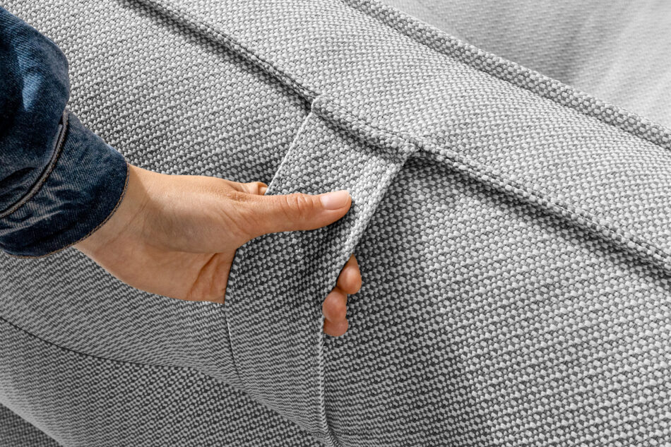 LOVIA Miękka sofa ogrodowa w tkaninie plecionej outdoorowej ciemny szary/biały ciemny szary/biały - zdjęcie 13