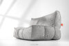 LOVIA Miękka sofa ogrodowa w tkaninie plecionej outdoorowej ciemny szary/biały ciemny szary/biały - zdjęcie 2
