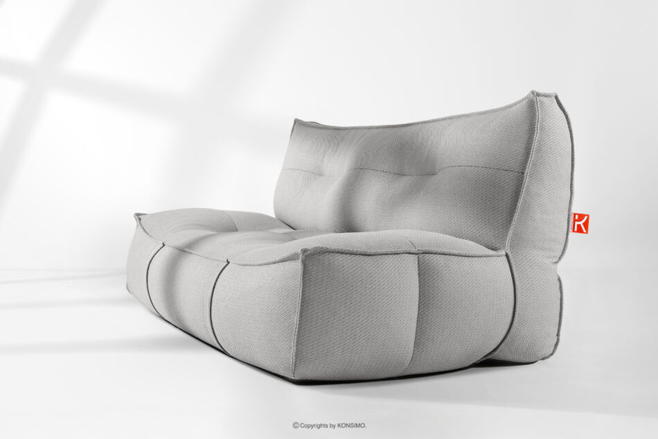 LOVIA Miękka sofa ogrodowa w tkaninie plecionej outdoorowej ciemny szary/biały ciemny szary/biały - zdjęcie 15