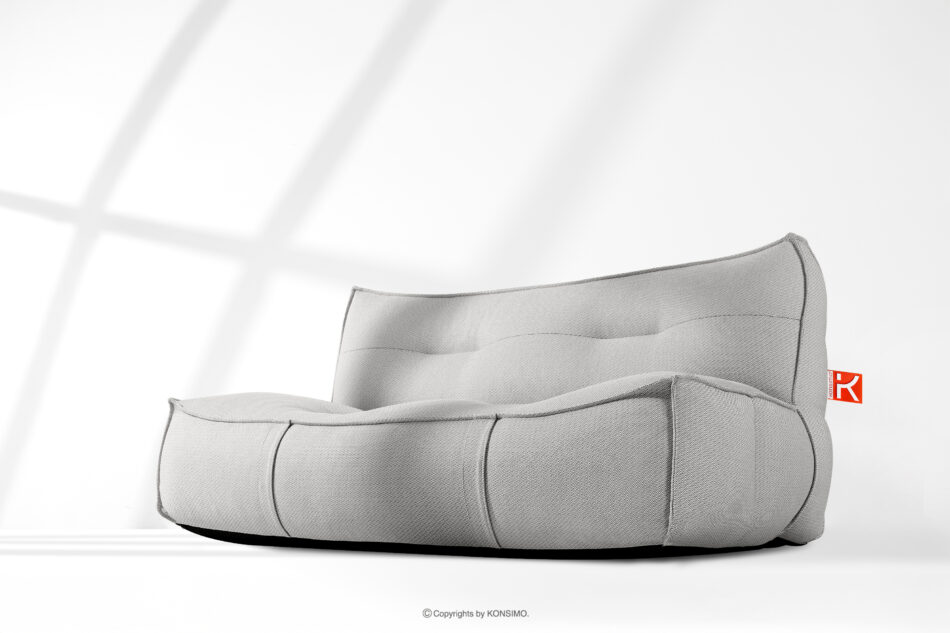 LOVIA Miękka sofa ogrodowa w tkaninie plecionej outdoorowej ciemny szary/biały ciemny szary/biały - zdjęcie 17