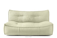 Miękka sofa ogrodowa w tkaninie plecionej outdoorowej jasny zielony/biały