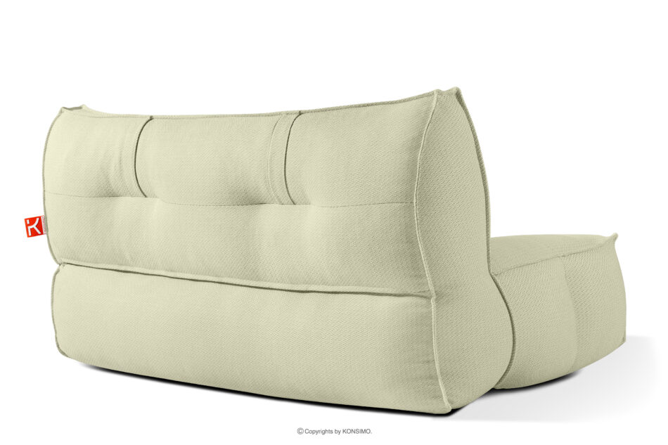 LOVIA Miękka sofa ogrodowa w tkaninie plecionej outdoorowej jasny zielony/biały jasny zielony/biały - zdjęcie 4