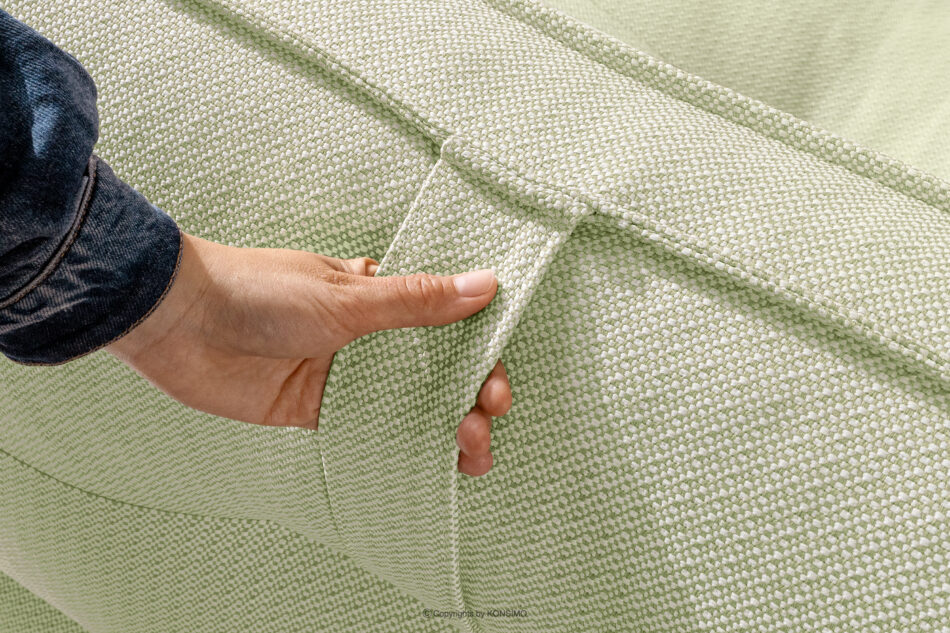 LOVIA Miękka sofa ogrodowa w tkaninie plecionej outdoorowej jasny zielony/biały jasny zielony/biały - zdjęcie 13