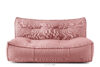 Wygodna sofa ogrodowa w tkaninie plecionej outdoorowej czerwony/biały