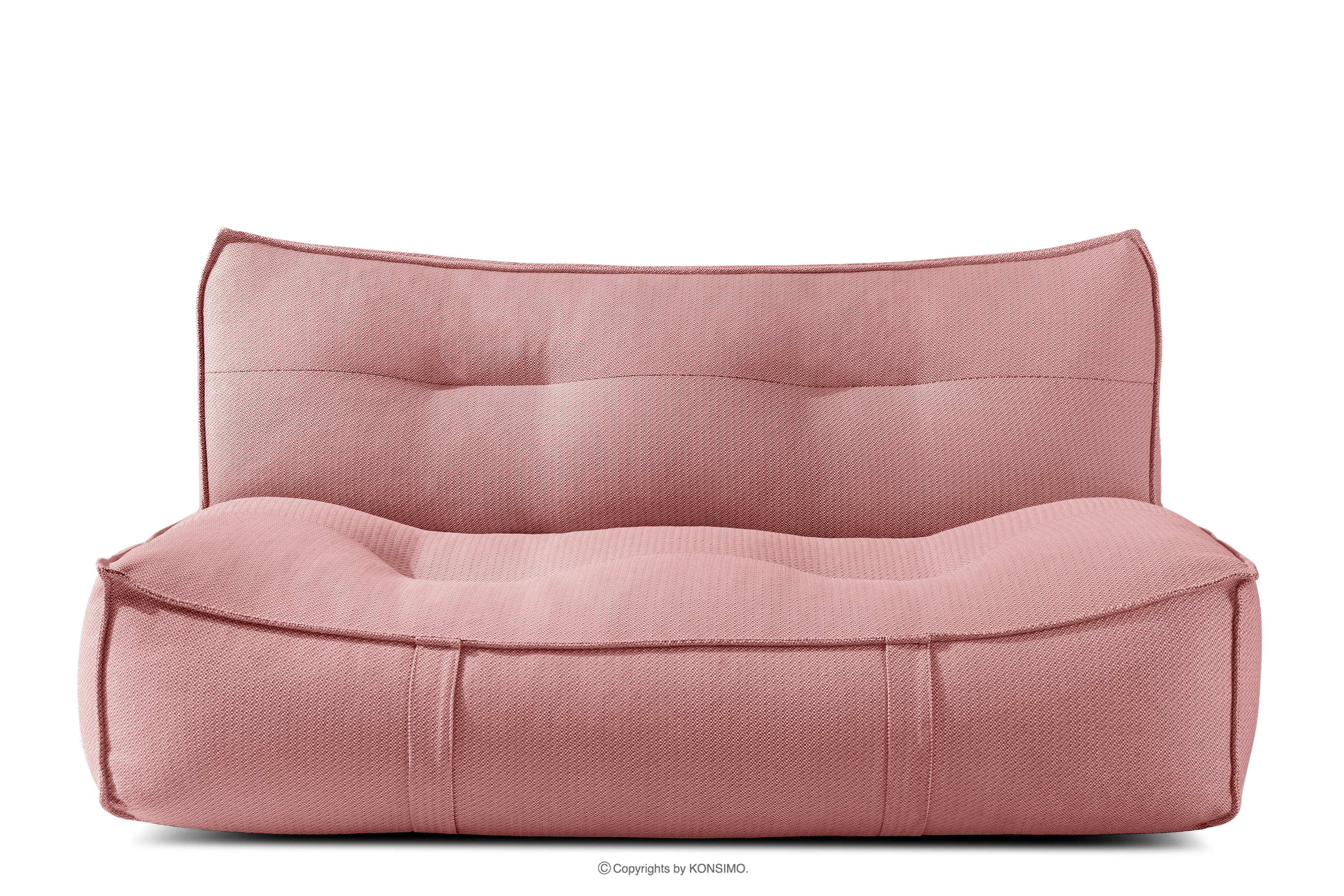 Wygodna sofa ogrodowa w tkaninie plecionej outdoorowej czerwony/biały LOVIA