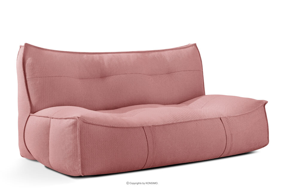 LOVIA Wygodna sofa ogrodowa w tkaninie plecionej outdoorowej czerwony/biały czerwony/biały - zdjęcie 2